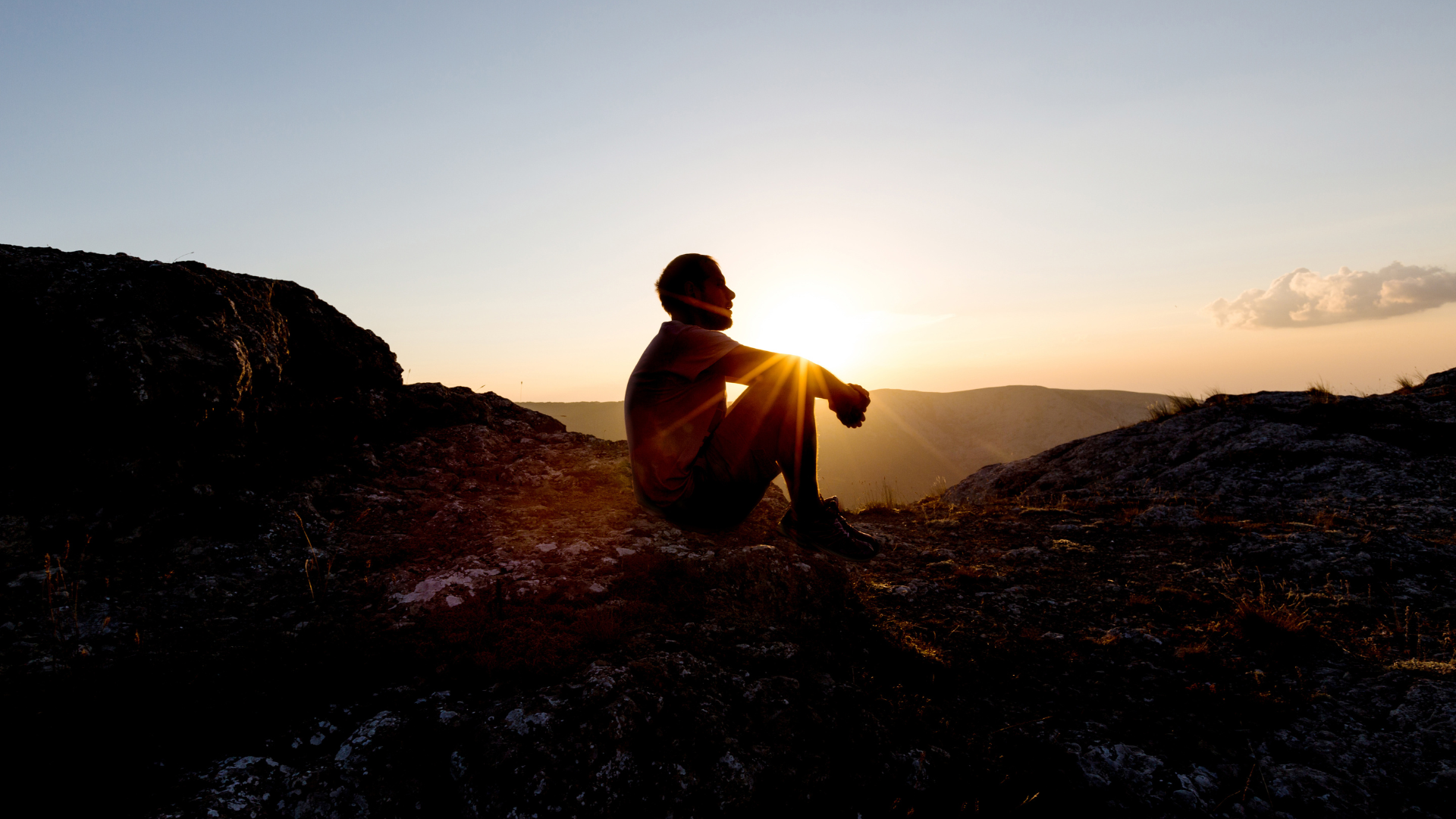 man reflecting on life